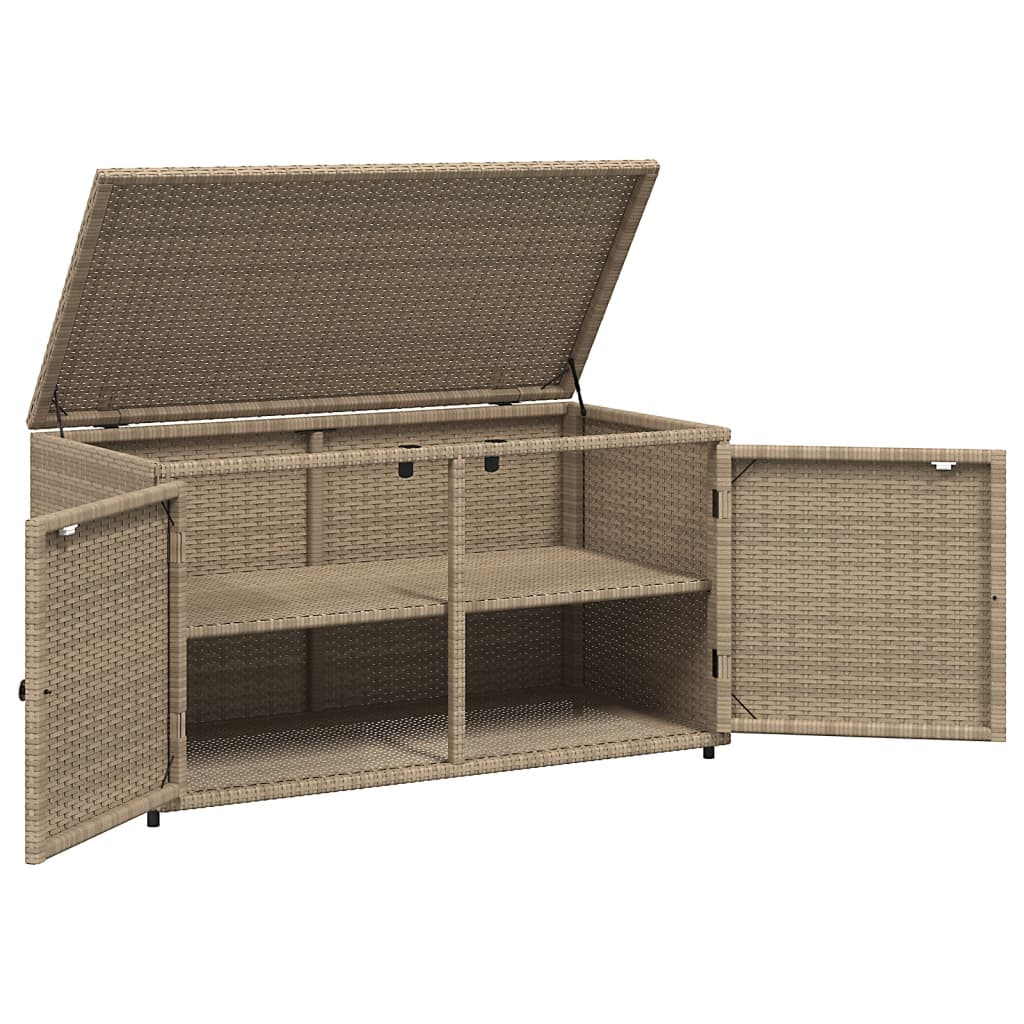 Armadietto Portaoggetti Giardino Beige 110x55x60,5cm Polyrattan