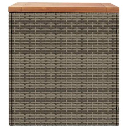 Contenitore Giardino Grigio 110x50x54cm Polyrattan Legno Acacia - homemem39