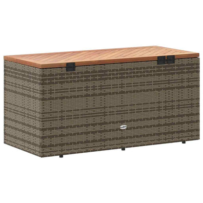 Contenitore Giardino Grigio 110x50x54cm Polyrattan Legno Acacia | homemem39
