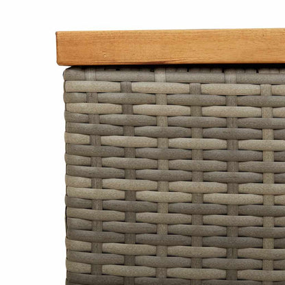 Contenitore Giardino Grigio 110x50x54cm Polyrattan Legno Acacia | homemem39