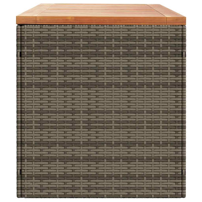 Contenitore Giardino Grigio 220x50x54cm Polyrattan Legno Acacia - homemem39