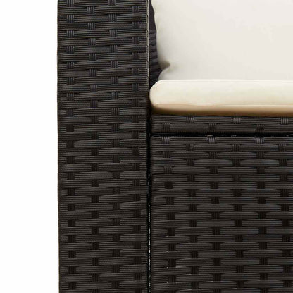Set Divani da Giardino 5 pz con Cuscini Nero Polyrattan Acacia | homemem39