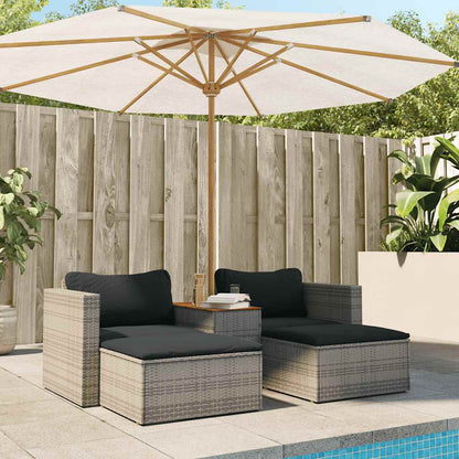 Set Divano Giardino 5 pz con Cuscini Grigio Polyrattan Acacia | homemem39