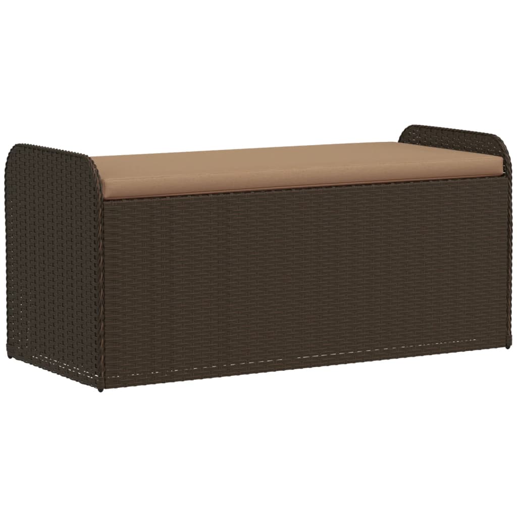 Cassapanca con Cuscino Marrone 115x51x52 cm in Polyrattan | homemem39
