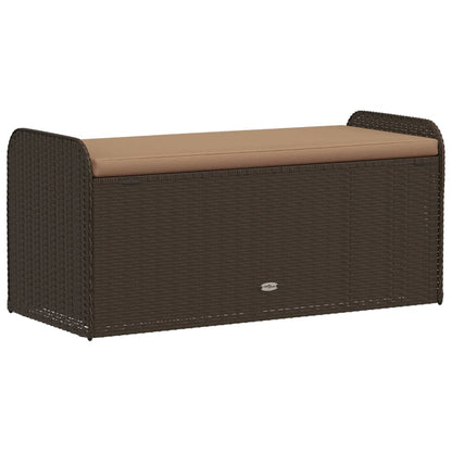 Cassapanca con Cuscino Marrone 115x51x52 cm in Polyrattan | homemem39