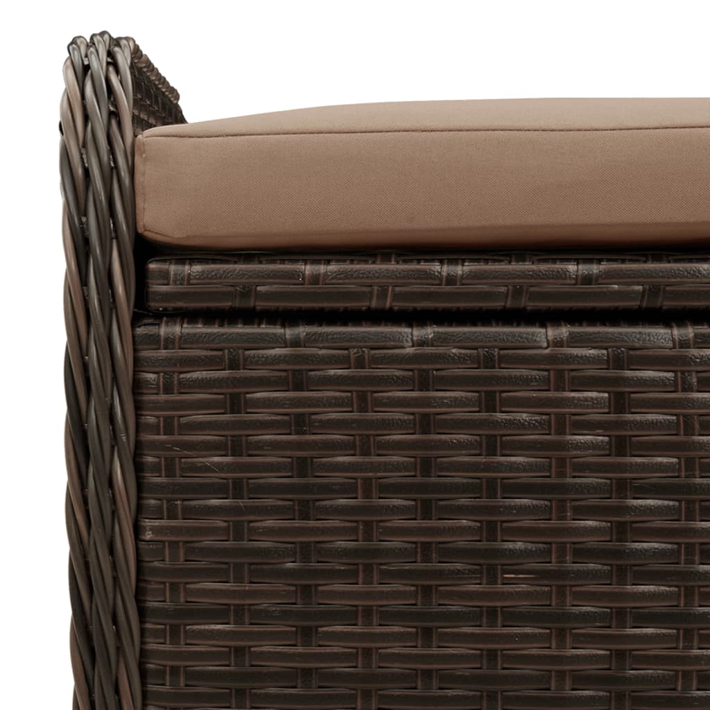 Cassapanca con Cuscino Marrone 115x51x52 cm in Polyrattan | homemem39