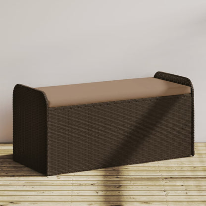 Cassapanca con Cuscino Marrone 115x51x52 cm in Polyrattan | homemem39