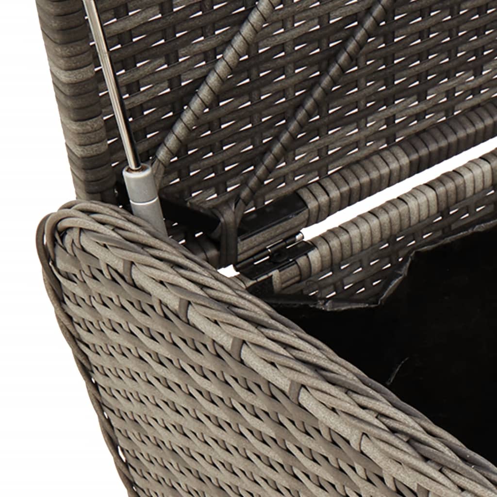 Cassapanca con Cuscino Grigia 80x51x52 cm in Polyrattan | homemem39