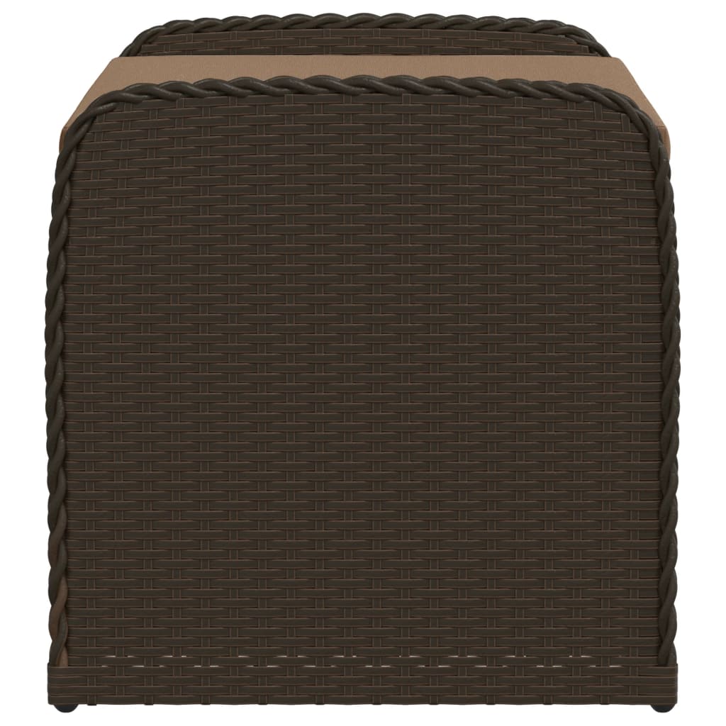 Cassapanca con Cuscino Marrone 80x51x52 cm in Polyrattan | homemem39