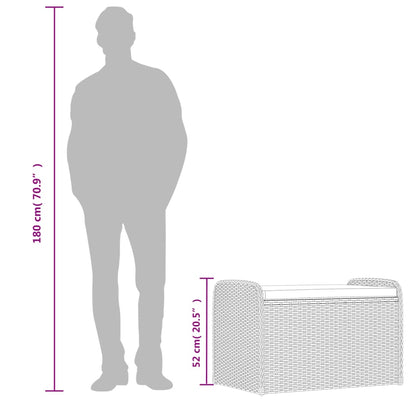 Cassapanca con Cuscino Marrone 80x51x52 cm in Polyrattan | homemem39