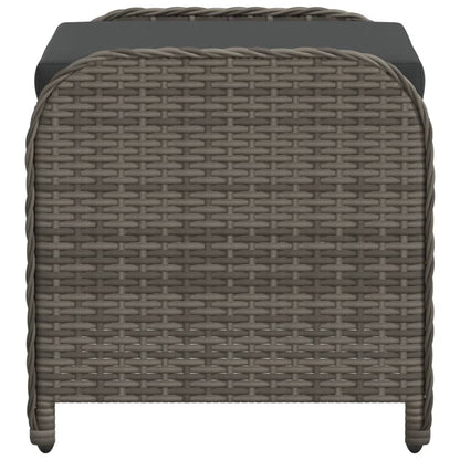 Sgabello Giardino con Cuscino Grigio 58x46x46 cm in Polyrattan | homemem39