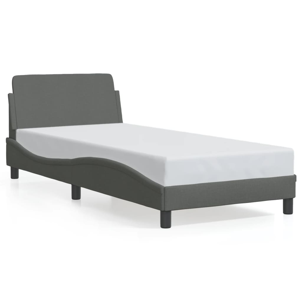 Giroletto senza Materasso Grigio Scuro 90x190 cm Tessuto - homemem39