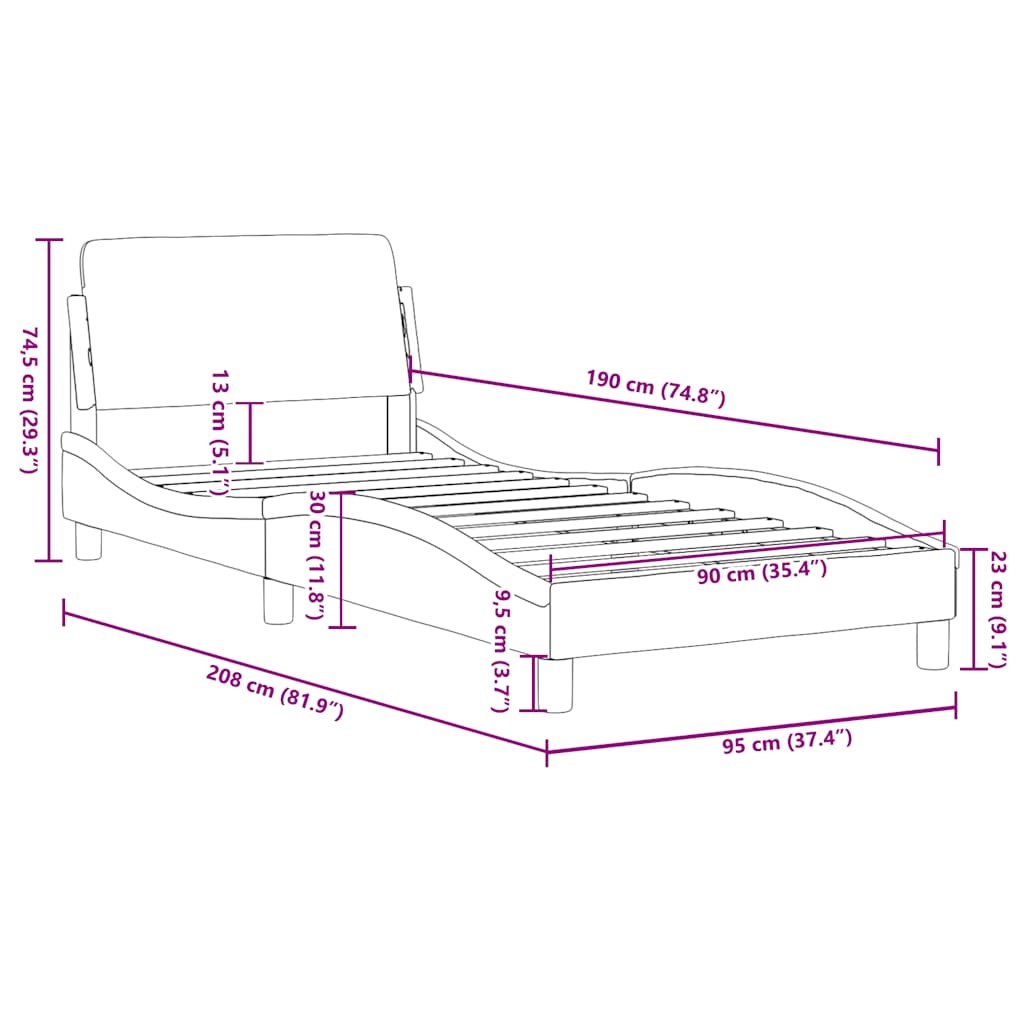Giroletto con Testiera Dover Blu 90x190 cm Tessuto | homemem39