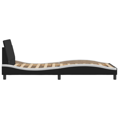 Giroletto con Testiera Nero e Bianco 100x200 cm in Similpelle - homemem39