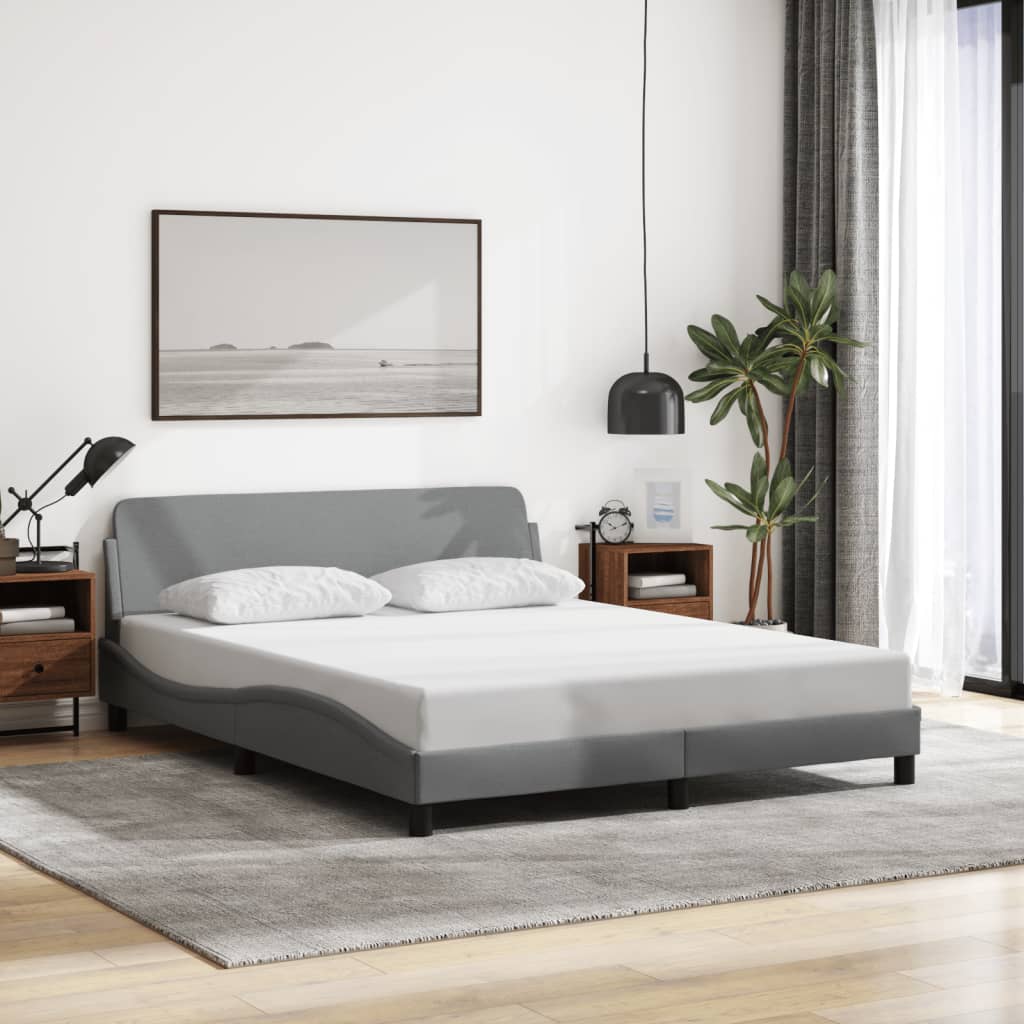 Giroletto senza Materasso Grigio Chiaro 160x200 cm Tessuto - homemem39