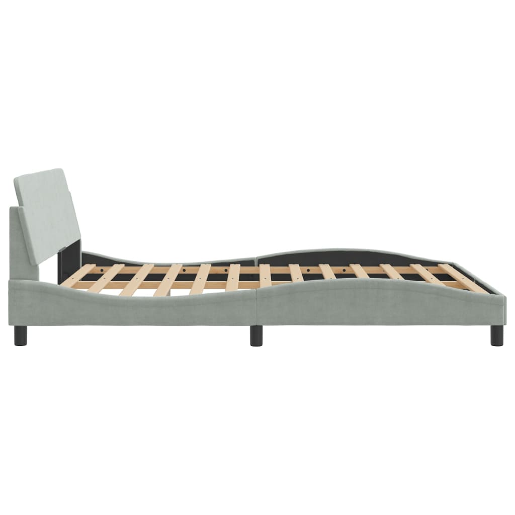 Giroletto senza Materasso Grigio Chiaro 160x200 cm Velluto - homemem39