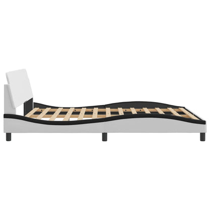 Giroletto con Testiera Nero e Bianco 160x200 cm in Similpelle - homemem39