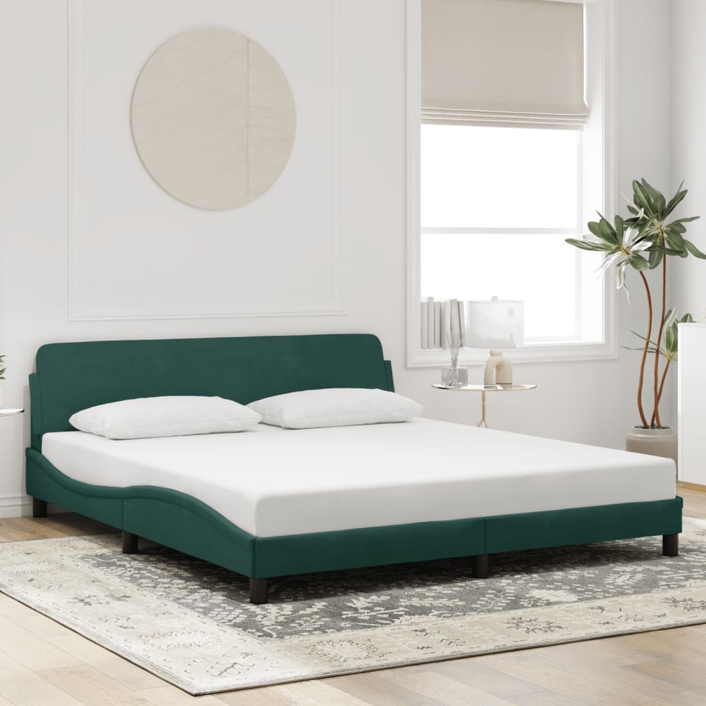 Giroletto senza Materasso Verde Scuro 180x200 cm in Velluto - homemem39