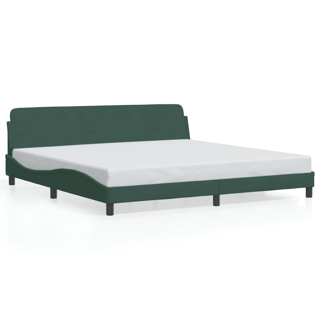 Giroletto senza Materasso Verde Scuro 200x200 cm in Velluto - homemem39