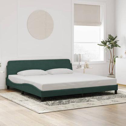 Giroletto senza Materasso Verde Scuro 200x200 cm in Velluto - homemem39