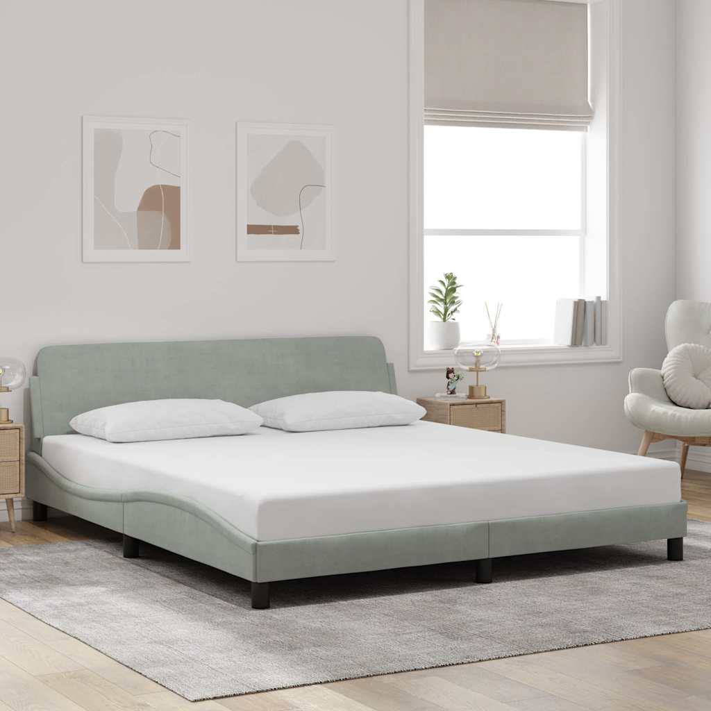 Giroletto Dover Grigio Chiaro 183x213 cm in Velluto | homemem39
