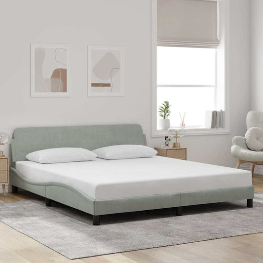 Giroletto Dover Grigio Chiaro 183x213 cm in Velluto | homemem39