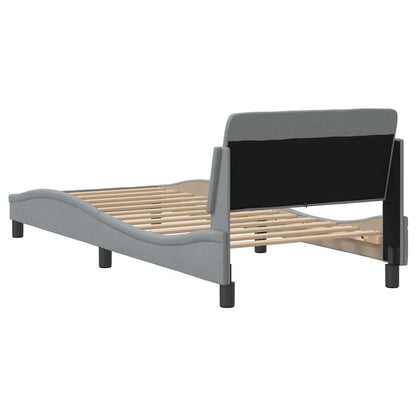 Struttura letto Dover Grigio Chiaro 90x190 cm in Tessuto | homemem39