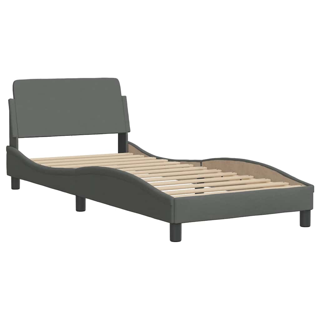 Struttura letto Dover Grigio Scuro 90x190 cm in Tessuto | homemem39