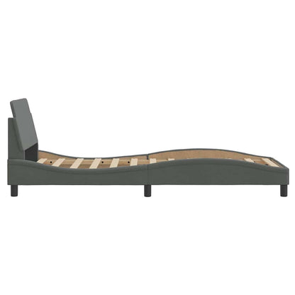 Struttura letto Dover Grigio Scuro 90x190 cm in Tessuto | homemem39