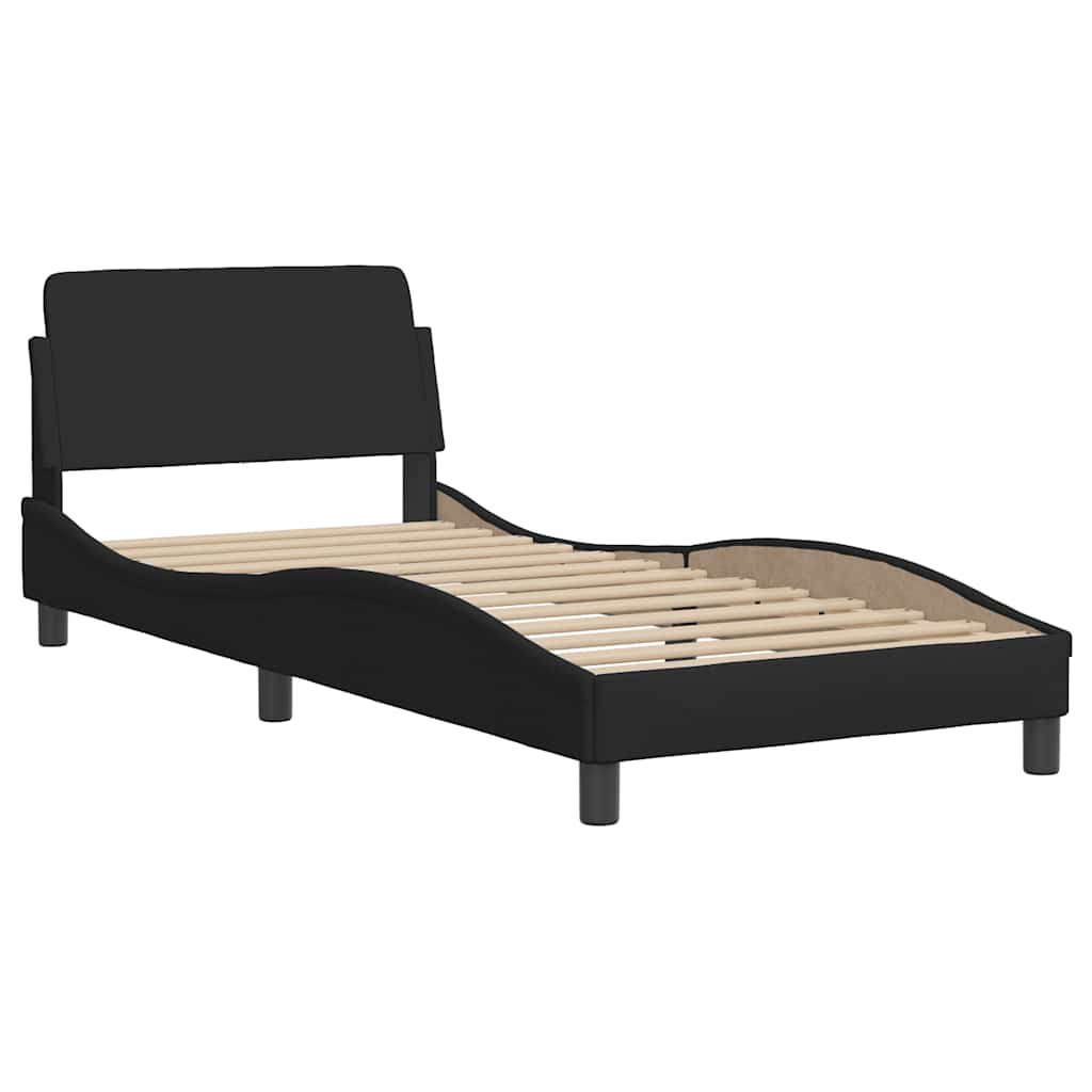 Struttura letto Dover Nera 90x190 cm in Tessuto | homemem39