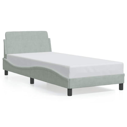 Struttura letto Dover Grigio Chiaro 90x190 cm in Velluto | homemem39