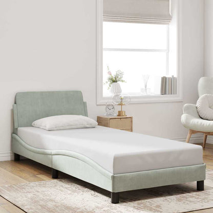Struttura letto Dover Grigio Chiaro 90x190 cm in Velluto | homemem39