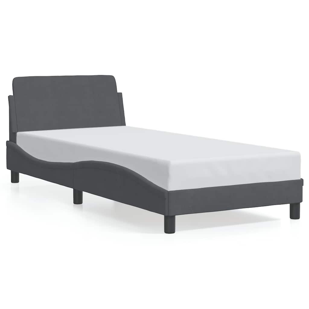Struttura letto Dover Grigio Scuro 90x190 cm in Velluto | homemem39