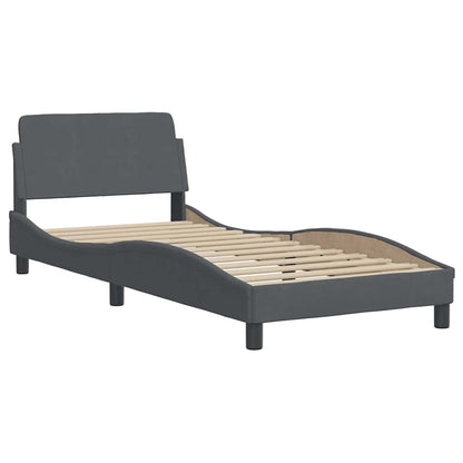 Struttura letto Dover Grigio Scuro 90x190 cm in Velluto | homemem39
