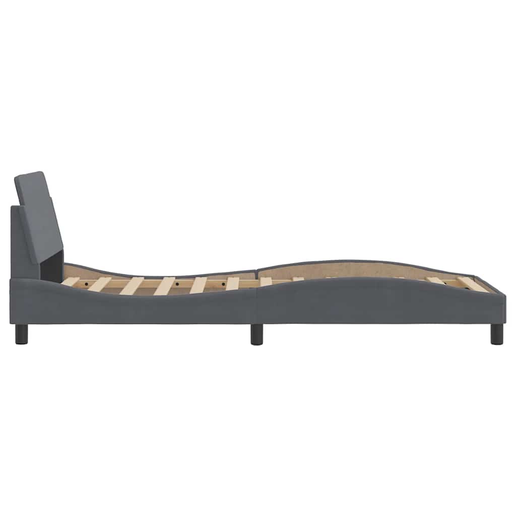 Struttura letto Dover Grigio Scuro 90x190 cm in Velluto | homemem39