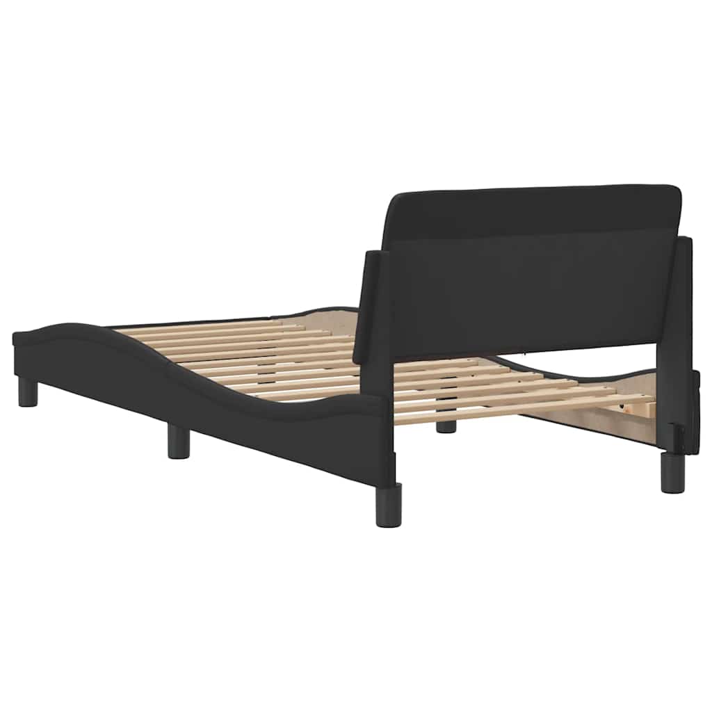 Struttura letto Dover Nera 90x190 cm in Similpelle | homemem39