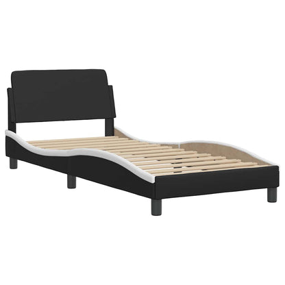Struttura letto Dover in Similpelle Bianca e Nera 90x190 cm | homemem39