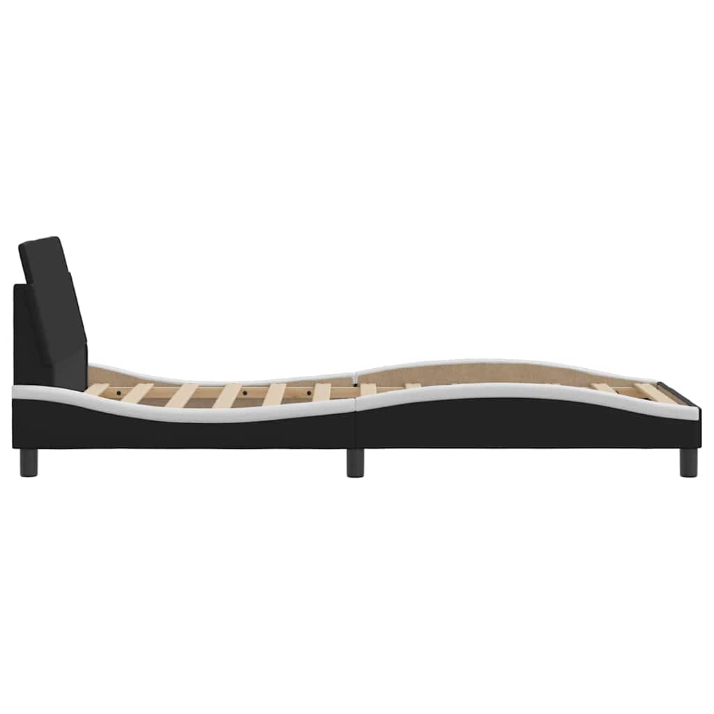 Struttura letto Dover in Similpelle Bianca e Nera 90x190 cm | homemem39