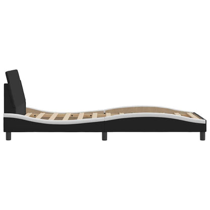 Struttura letto Dover in Similpelle Bianca e Nera 90x190 cm | homemem39