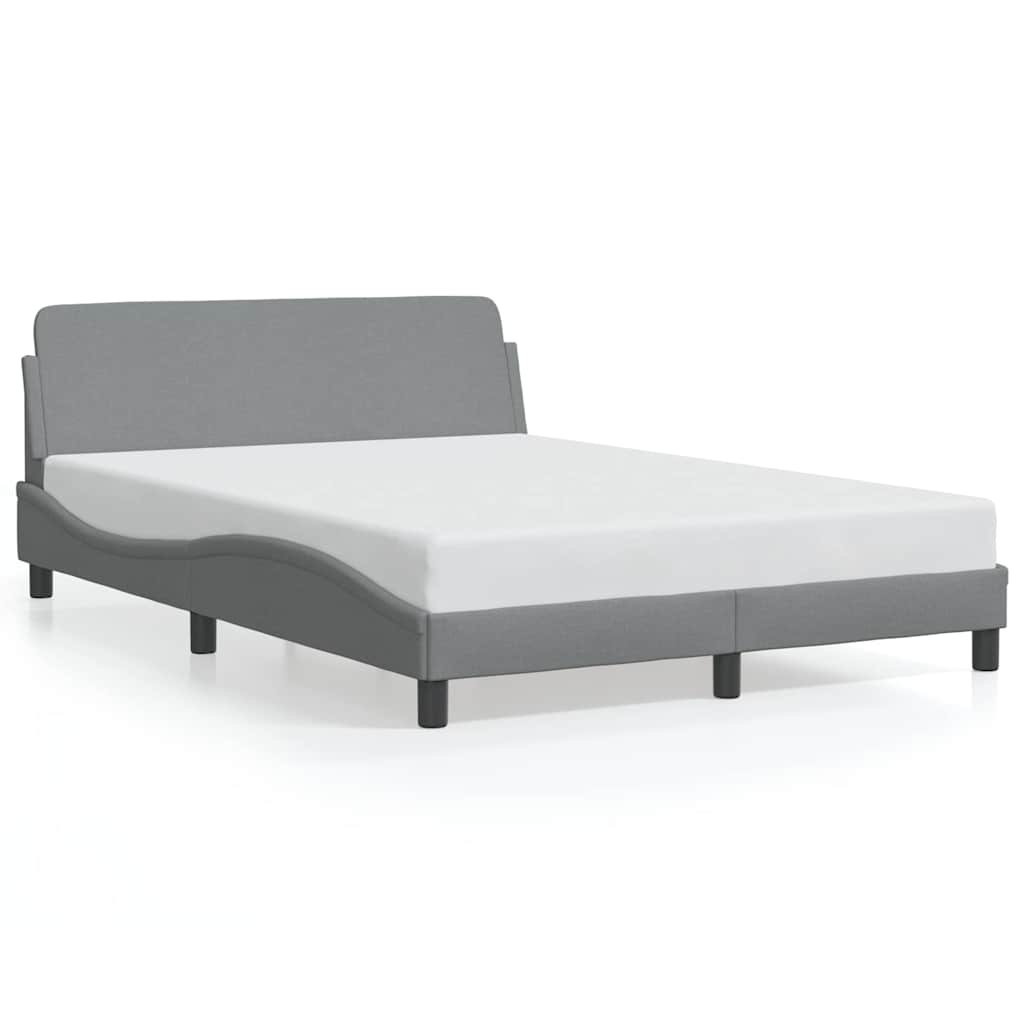 Struttura letto Dover Grigio Chiaro 135x190 cm in Tessuto | homemem39