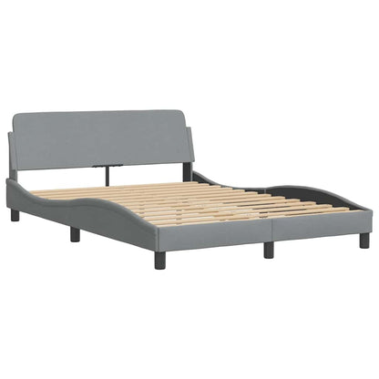Struttura letto Dover Grigio Chiaro 135x190 cm in Tessuto | homemem39