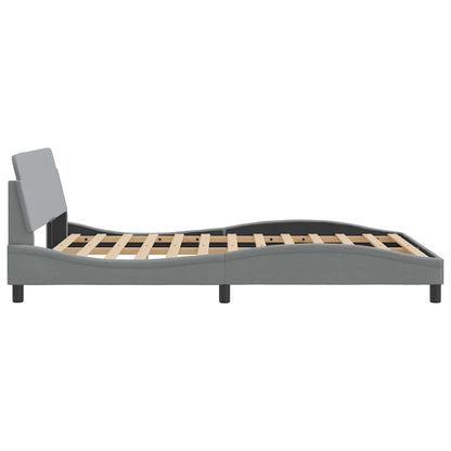 Struttura letto Dover Grigio Chiaro 135x190 cm in Tessuto | homemem39