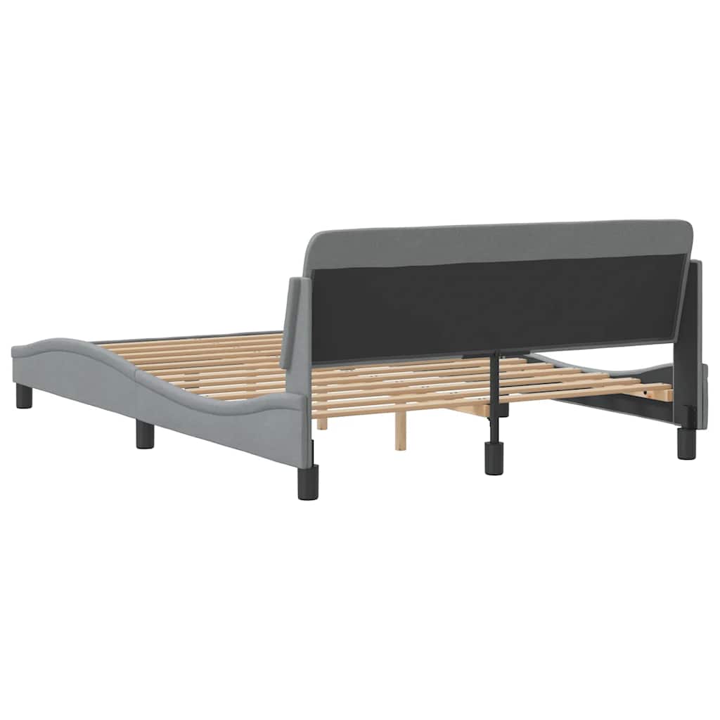 Struttura letto Dover Grigio Chiaro 135x190 cm in Tessuto | homemem39