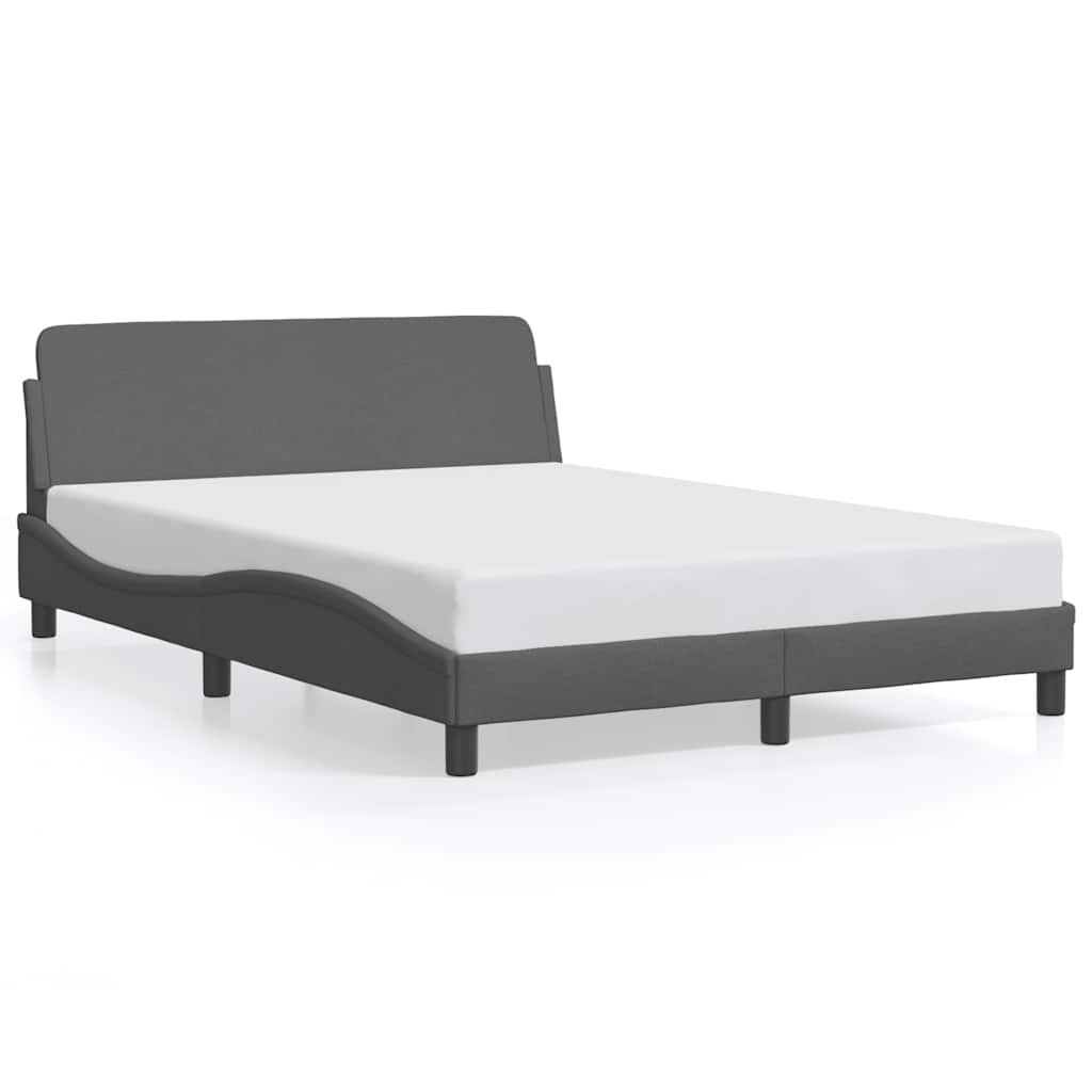 Struttura letto Dover Grigio Scuro 135x190 cm in Tessuto | homemem39