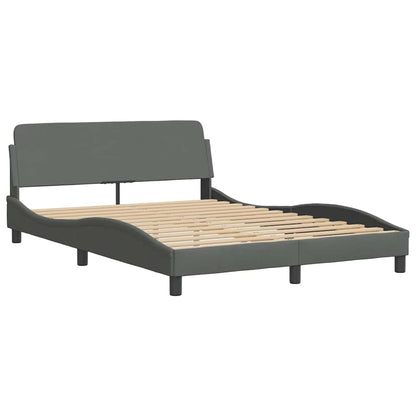 Struttura letto Dover Grigio Scuro 135x190 cm in Tessuto | homemem39