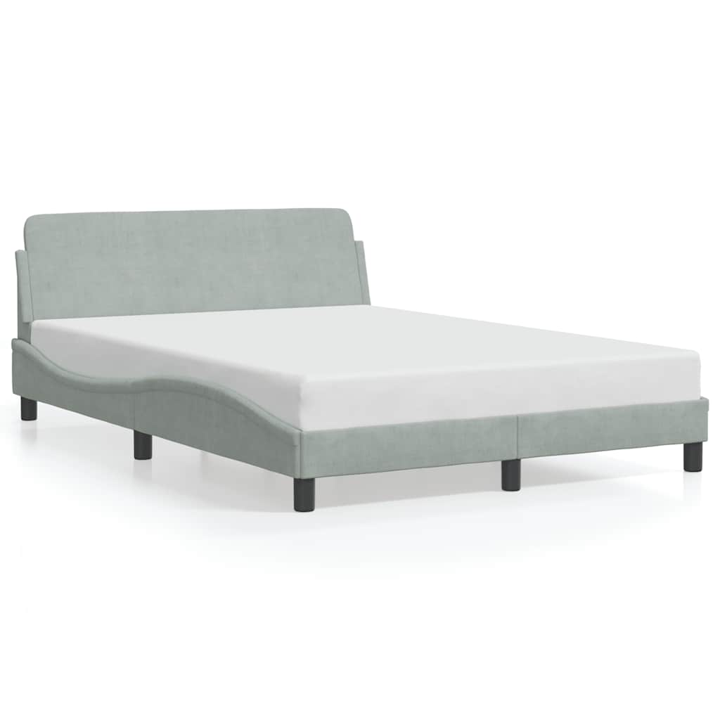 Struttura letto Dover Grigio Chiaro 135x190 cm in Velluto | homemem39