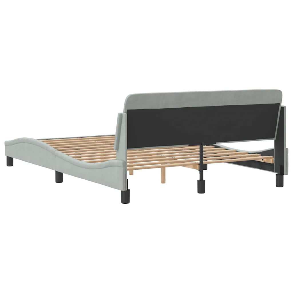 Struttura letto Dover Grigio Chiaro 135x190 cm in Velluto | homemem39