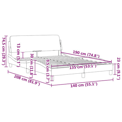 Struttura letto Dover Grigio Chiaro 135x190 cm in Velluto | homemem39
