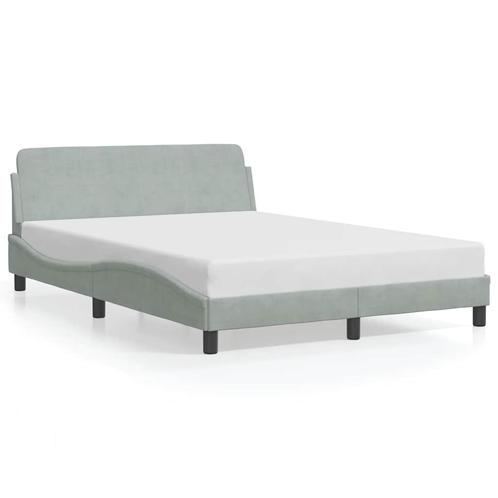 Struttura letto Dover Grigio Chiaro 135x190 cm in Velluto | homemem39