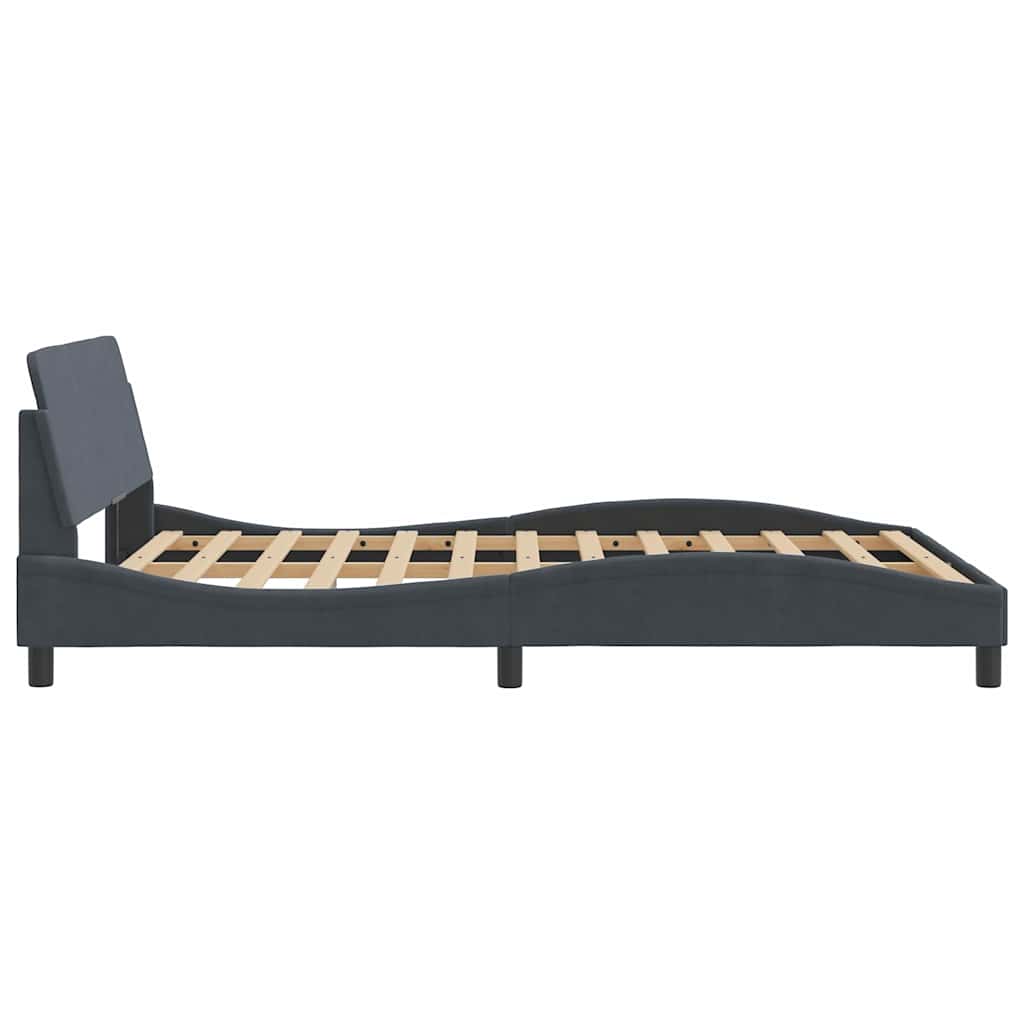 Struttura letto Dover Grigio Scuro 135x190 cm in Velluto | homemem39